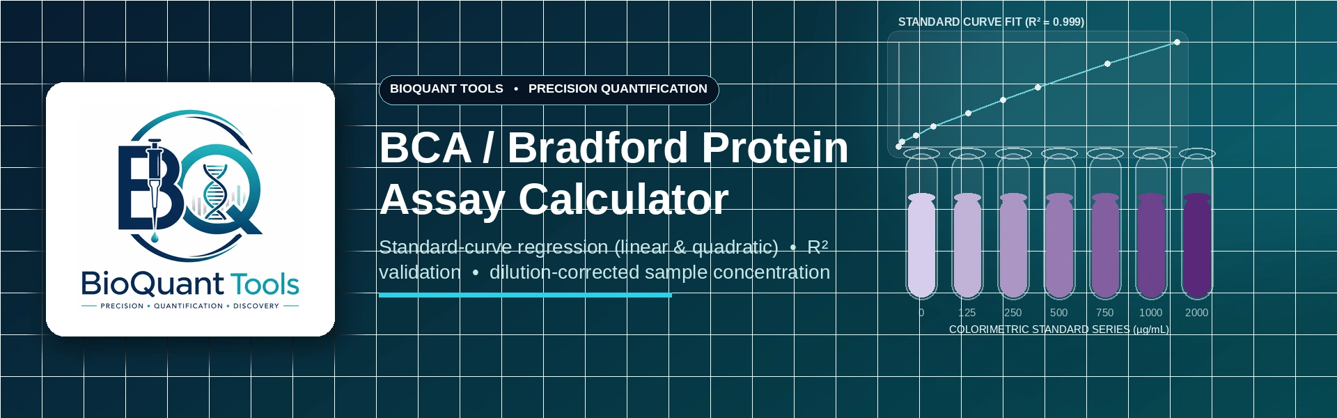 BCA protein assay calculator standard curve and dilution series banner